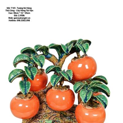 TƯỢNG SỨ THỦ CÔNG CAO CẤP – CÂY HỒNG TÀI VẬN